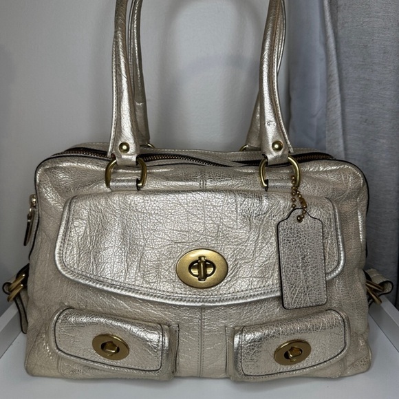 Vintage Coach Y2K Legacy Archive Ltd Ed Peyton Metallic Leather Bag - Picture 1 of 16